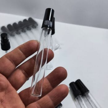 شیشه عطر۱۰میل تستر درب و والف مشکی(بسته۱۰۰عددی)